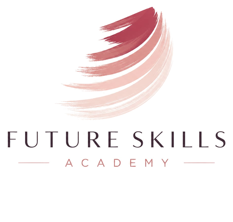 Future Skills Academy logo — a rose and carmine brush stroke